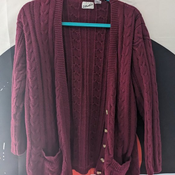 CFTC Studio Other - Maroon Vintage 80s Cardigan with Pockets